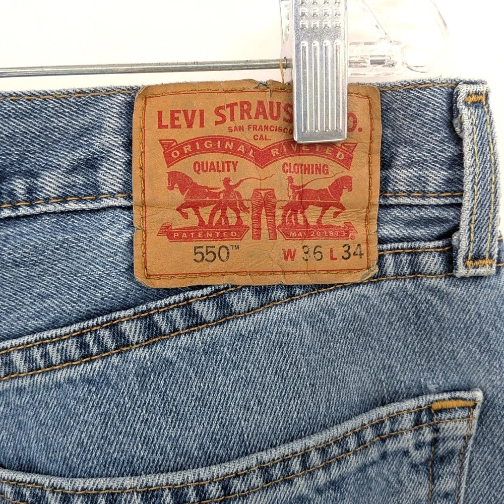 Classic Straight‎ Leg Levi's 550 Vintage Wash Cotton Jeans W36 L34